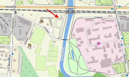 Mapka okolí Skautského centra Vinice